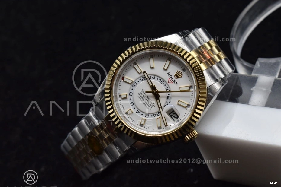 1113 YG Bracelet On Edition Skydweller SS Dial Noob YG SS Best White A23J ComfortFit 0813